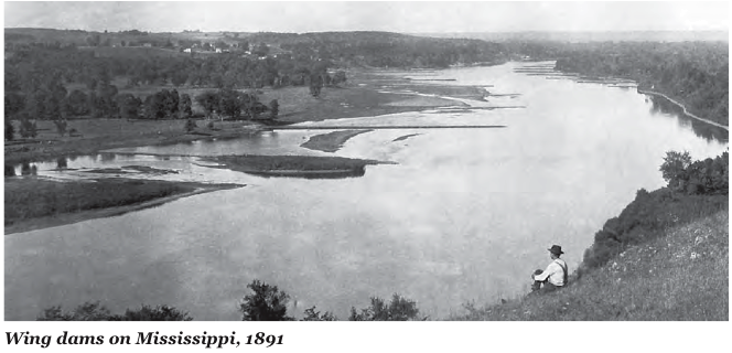 Wing dams on Mississippi, 1891